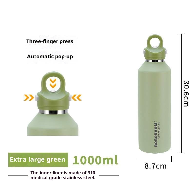 316 Insulated Cold And Hot Cup For Outdoor Sports Large Capacity Water Bottle-3