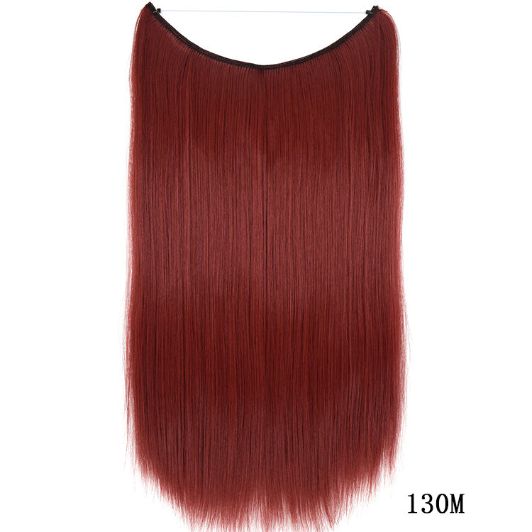 22 inches Invisible Wire No Clips in Hair Extensions Secret Fish Line Hairpieces Silky Straight Synthetic-7