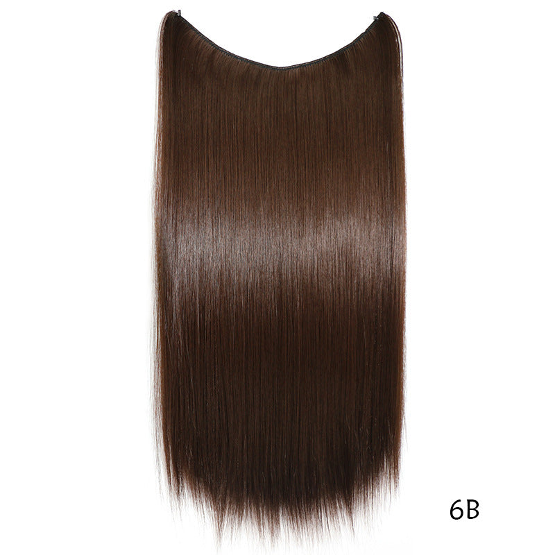 22 inches Invisible Wire No Clips in Hair Extensions Secret Fish Line Hairpieces Silky Straight Synthetic-18