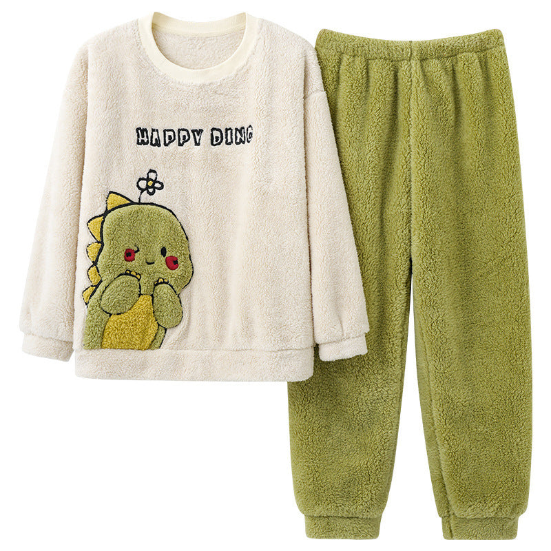 Coral Fleece Couple Household Velvet Pajamas-3