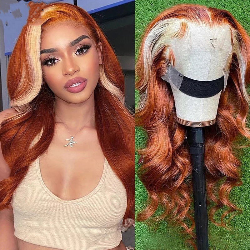 4X4 Human Hair Wig Head Cover Highlights 613-3